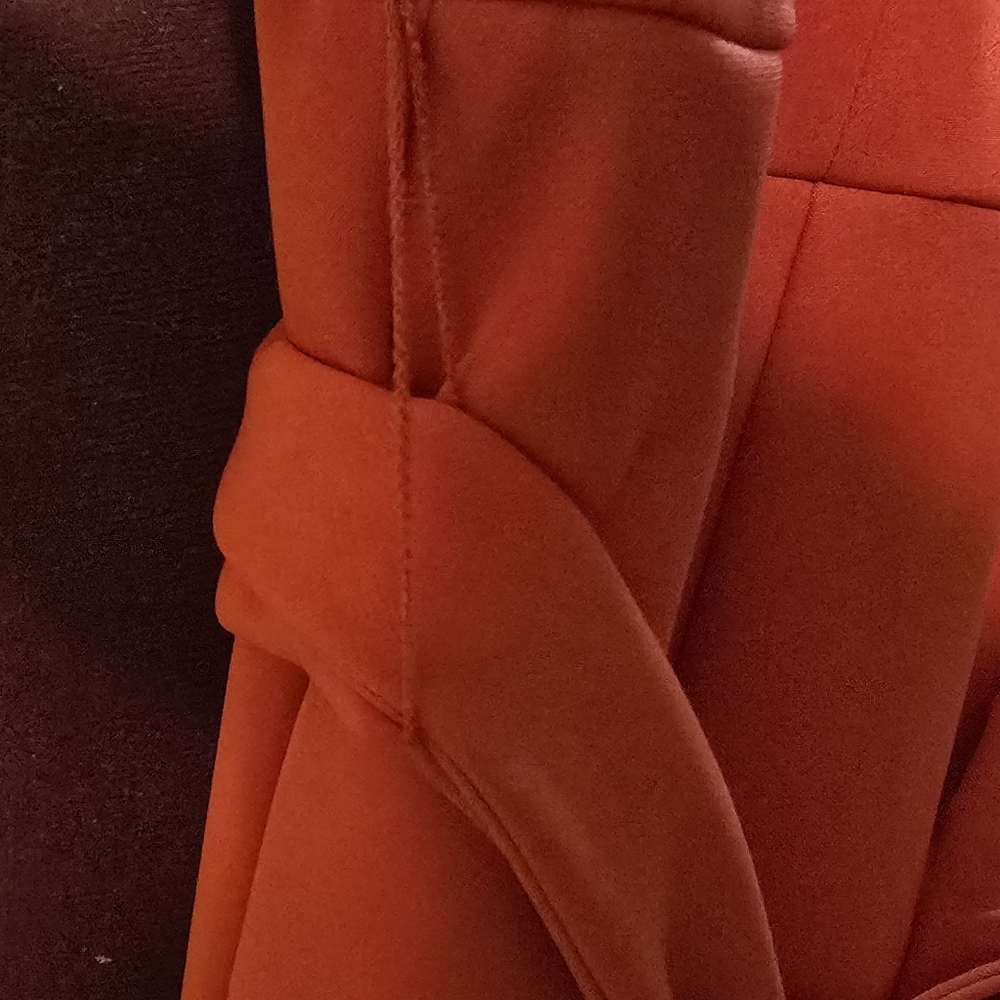 Sam Edelman Red Sleeveless Jumpsuit Women's Size 4 | Tie Waist Wide Leg Pockets - Picture 6 of 7
